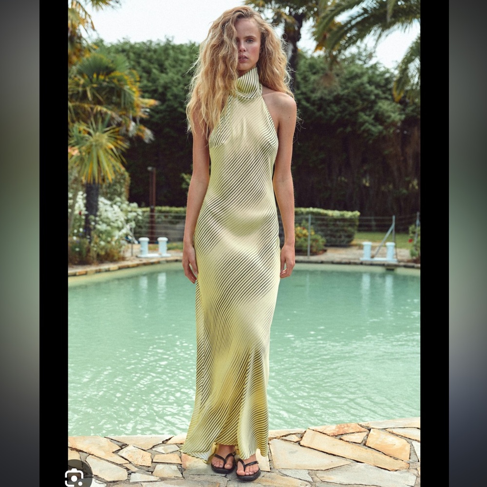 Zara Yellow Backless Dress